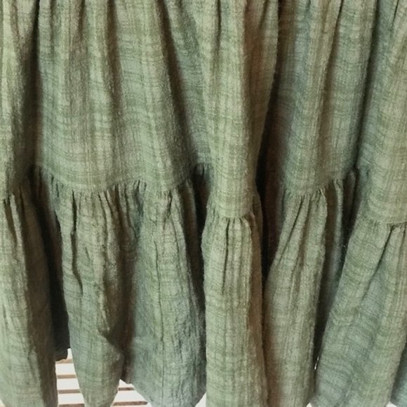 OLIVE & PLAID BABY DOLL TOP - Picture 2 of 4